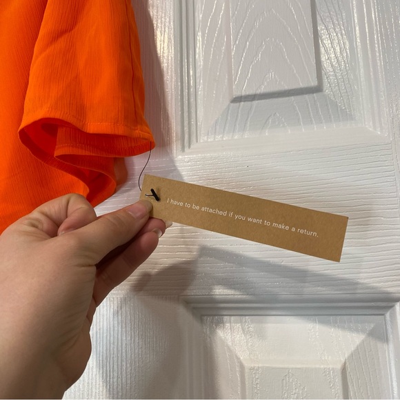 Reformation Lightweight Crepe Flowy Lined Shorts Tomato Orange Women’s Size 6 - Picture 4 of 11